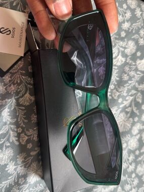 Green Oversized Square Women's Sunglasses